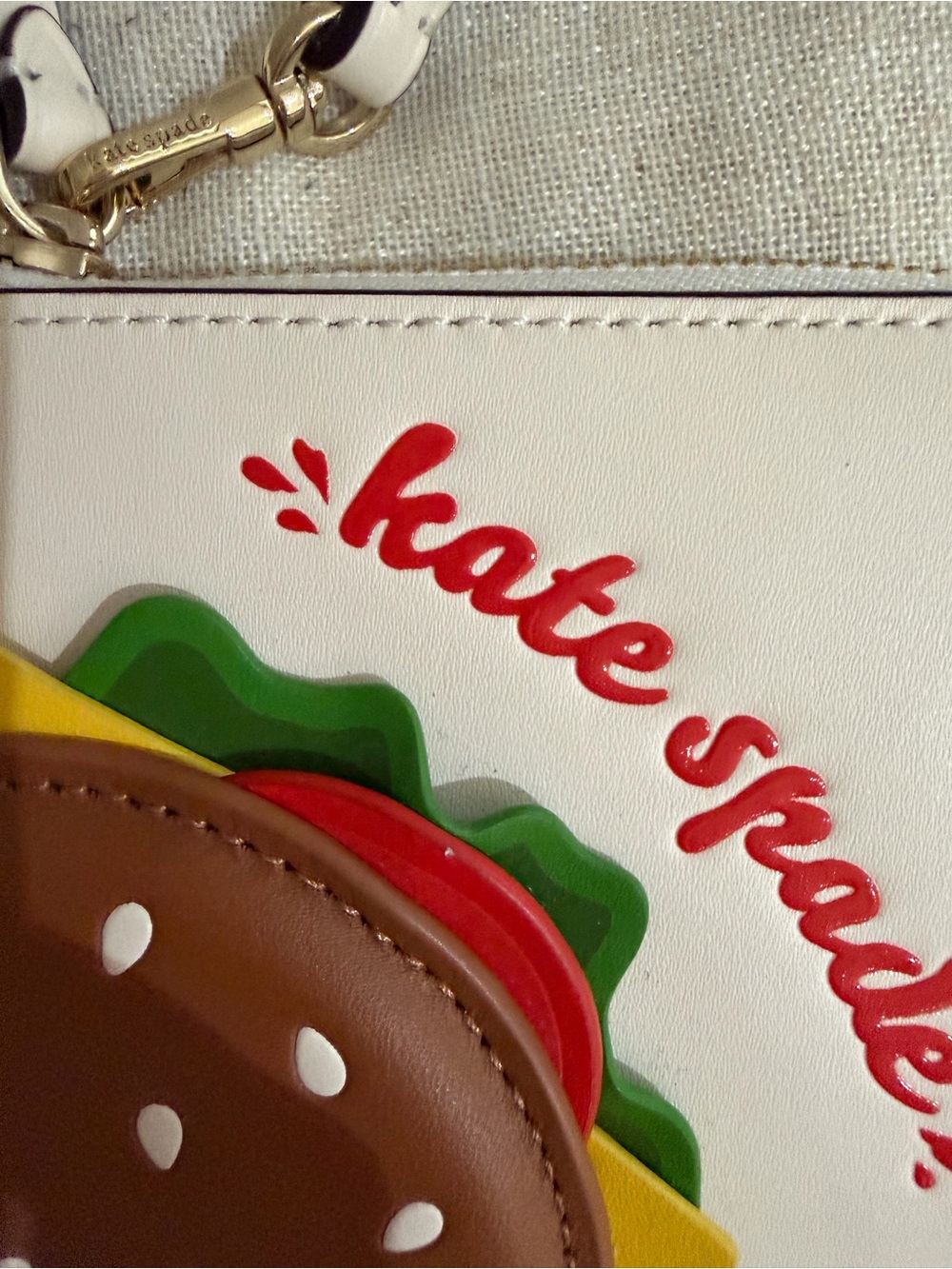 kate spade Snack Bar Burger Wristlet Cardholder NWT - Picture 3 of 6